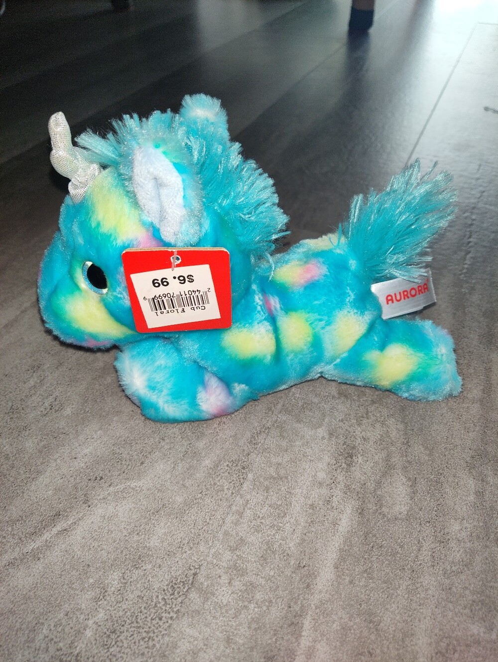 Aurora Blueberry Ripple Unicorn Plush Rainbow Pastel Stuffed Animal NWT